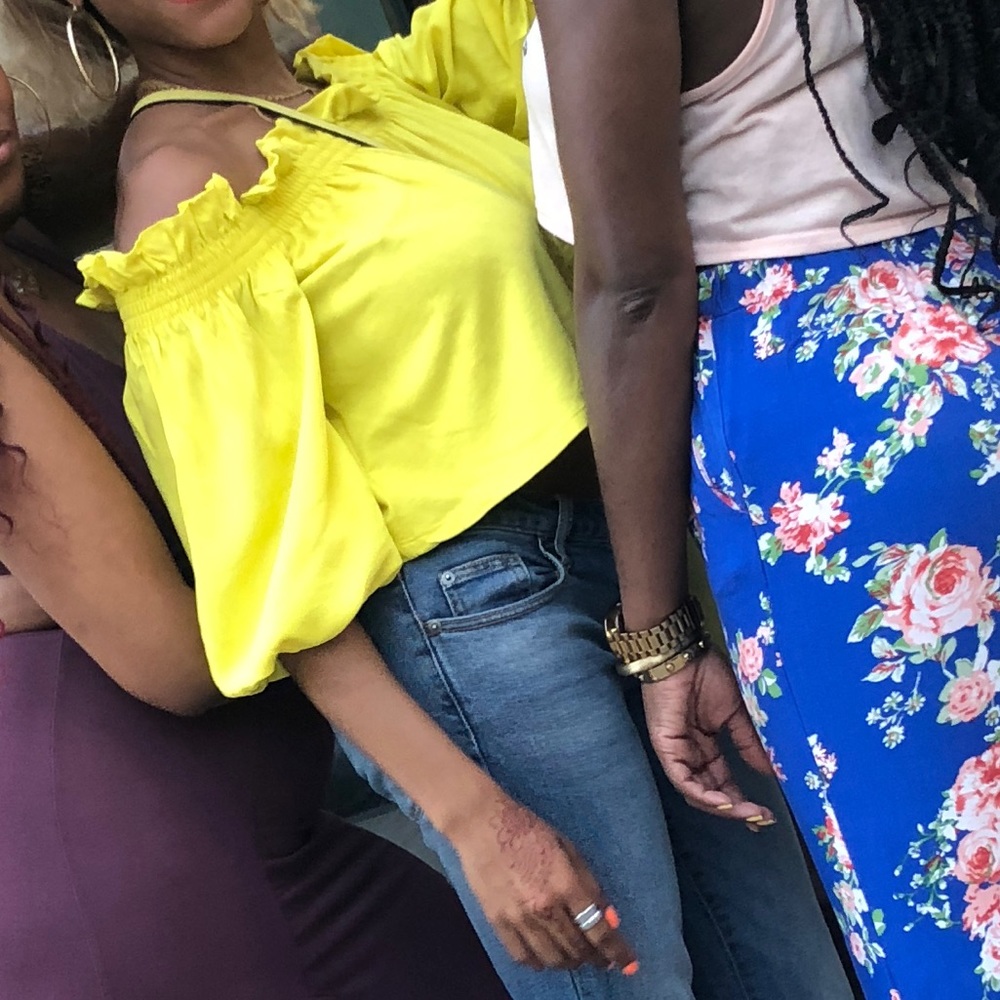 Cropped off shoulder top